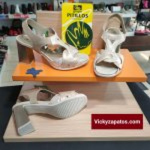 Sandalia de Tacón en Piel con Elástico Ajustable PITILLOS 5181 Hecho en España Coslada