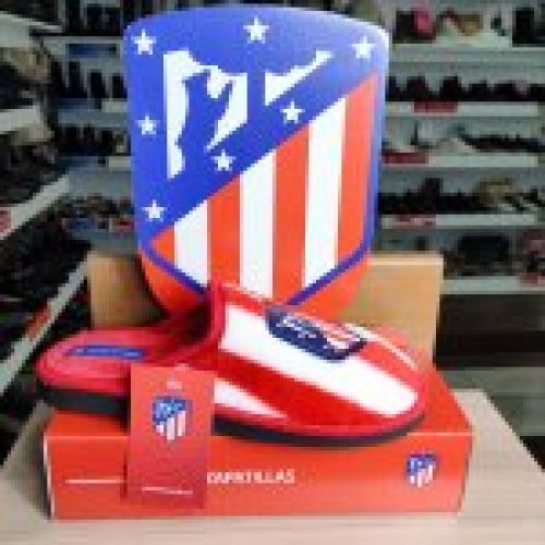 Marpen – Zapatilla oficial del Atlético de Madrid tipo zueco en blanco y rojo   VICKY Zapatos