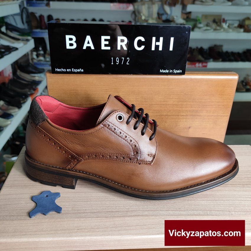 Zapato Oxford en Piel BAERCHI 4550 ZED HECHOS EN ESPAÑA Calidad y Confort Otoño Invierno