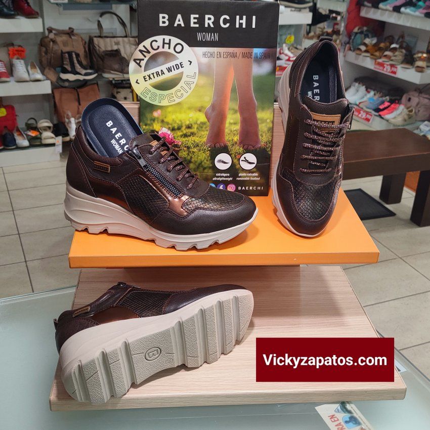 Deportivo de Cordón Casual En Piel BAERCHI WOMAN 60400 Hecho en España Otoño Invierno 22 Madrid