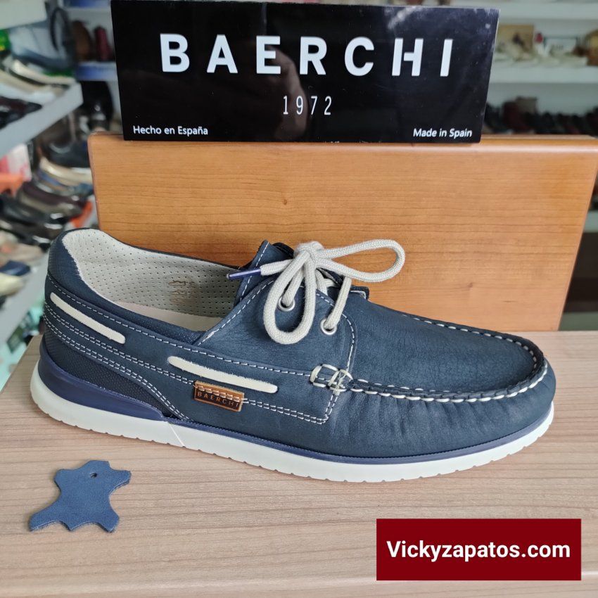 Zapato Náutico en Piel BAERCHI 3100 HECHOS EN ESPAÑA Calidad y Confort Primavera 24