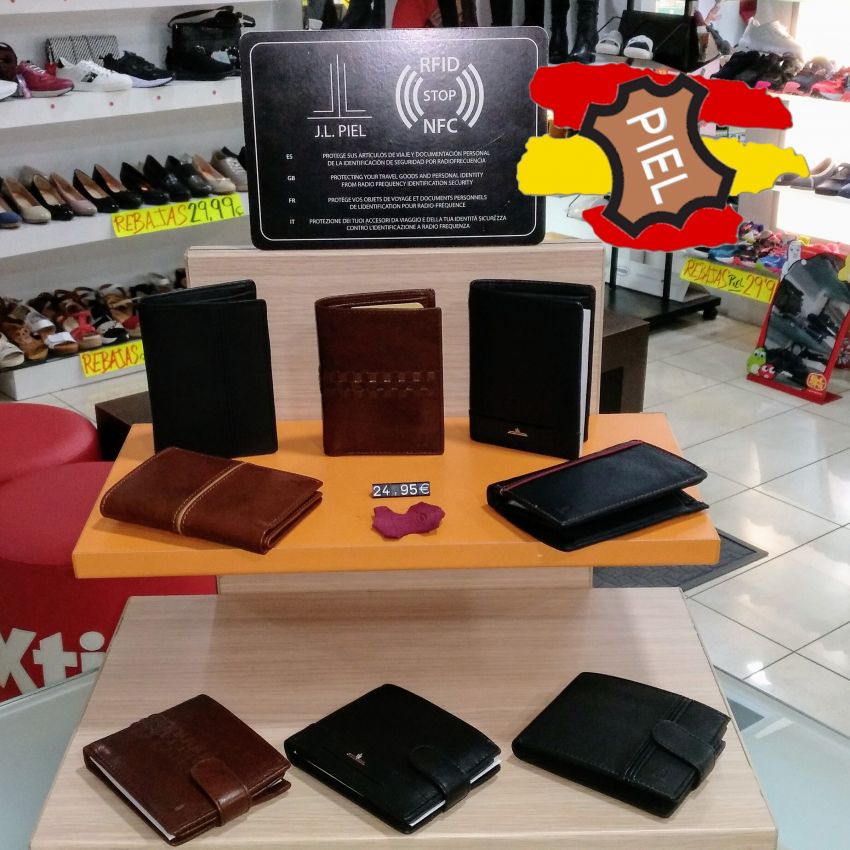 Cartera de Hombre en Piel Protegidas Contra Lectura de tarjetas Coslada