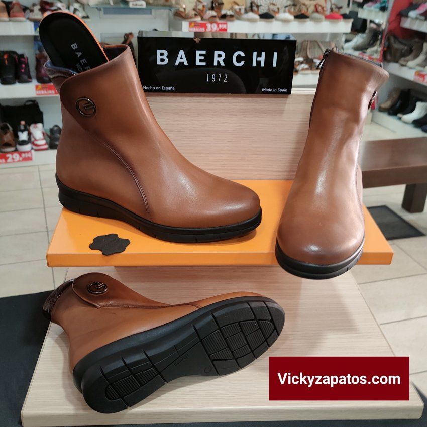 Botín Casual En Piel BAERCHI WOMAN 54073 Ancho Especial Otoño Invierno 23 Madrid