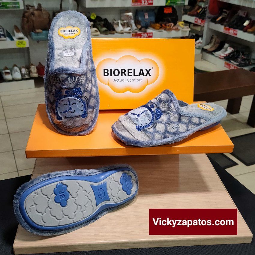 Zapatilla con Serigrafia y Bordado de RELOJ BIORELAX 4603 Hechas en España