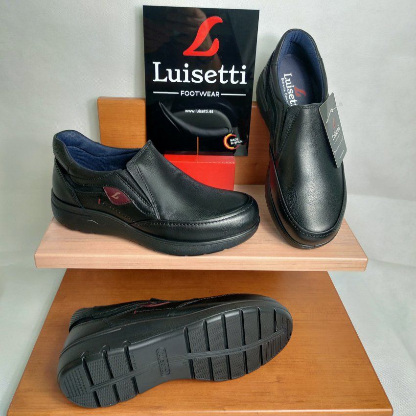 Luisetti 310110– Zapato mocasín confort de piel color negro | VickyZapatos