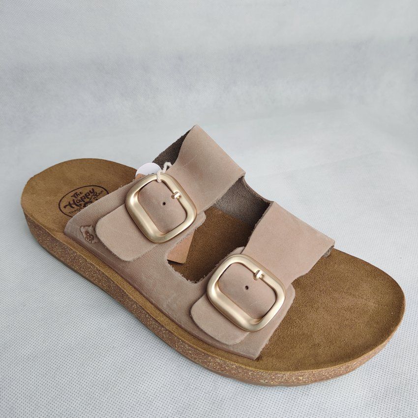 Sandalia BIO Mujer THE HAPPY MONK Formentera 02 Piel Nobuck – Doble Hebilla Ajustable