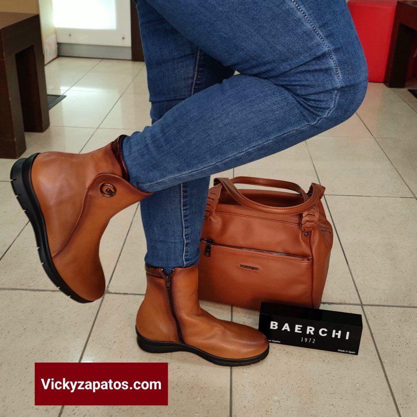 Botín Casual En Piel BAERCHI WOMAN 54073 Ancho Especial Otoño Invierno 23
