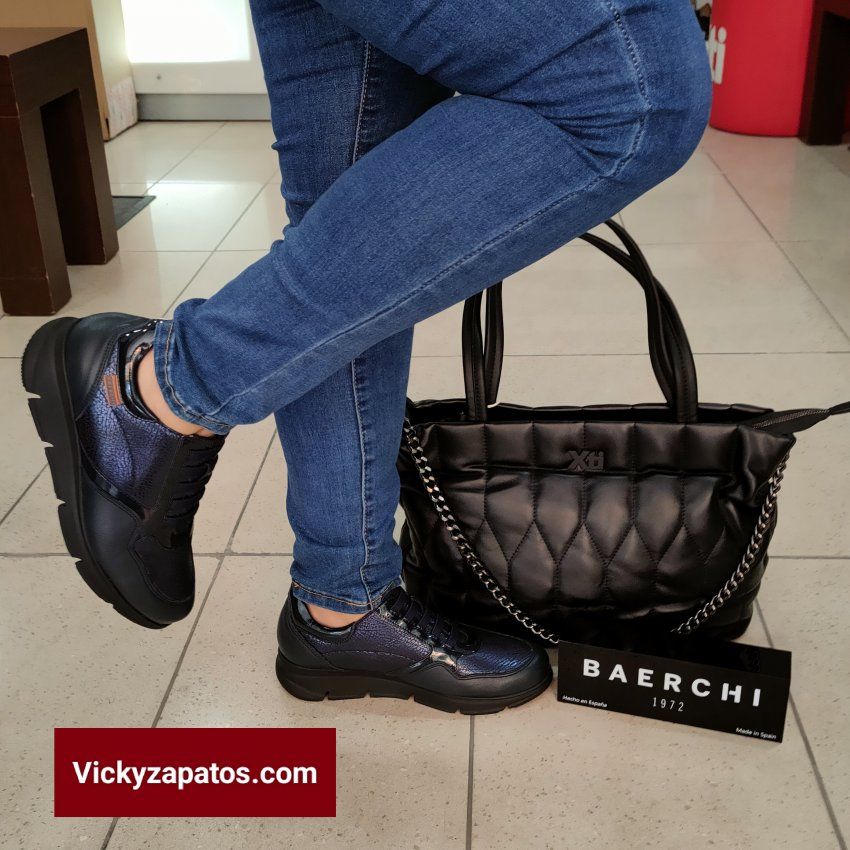 Deportivo Casual En Piel BAERCHI WOMAN 54061 Hecho en España Otoño Invierno 23
