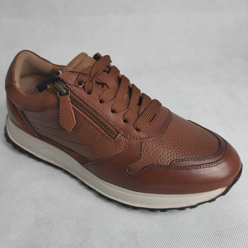 Deportivo Casual Hombre BAERCHI 7041 Piel Marrón y Negro con Cremallera