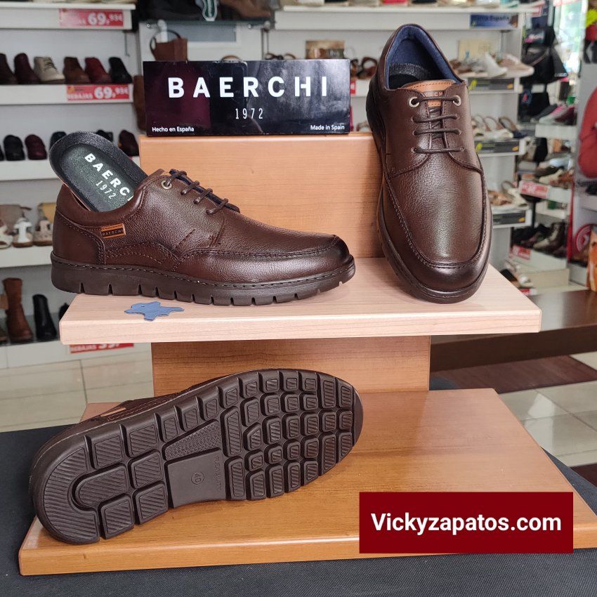 Zapato Confort con Cordón en Piel BAERCHI 5316 HECHOS EN ESPAÑA Otoño Invierno