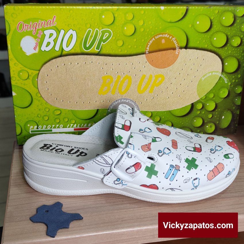 Zueco Profesional BIO UP 328 En Piel con Trabilla Ajustable Máxima Comodidad Pies Delicados Coslada