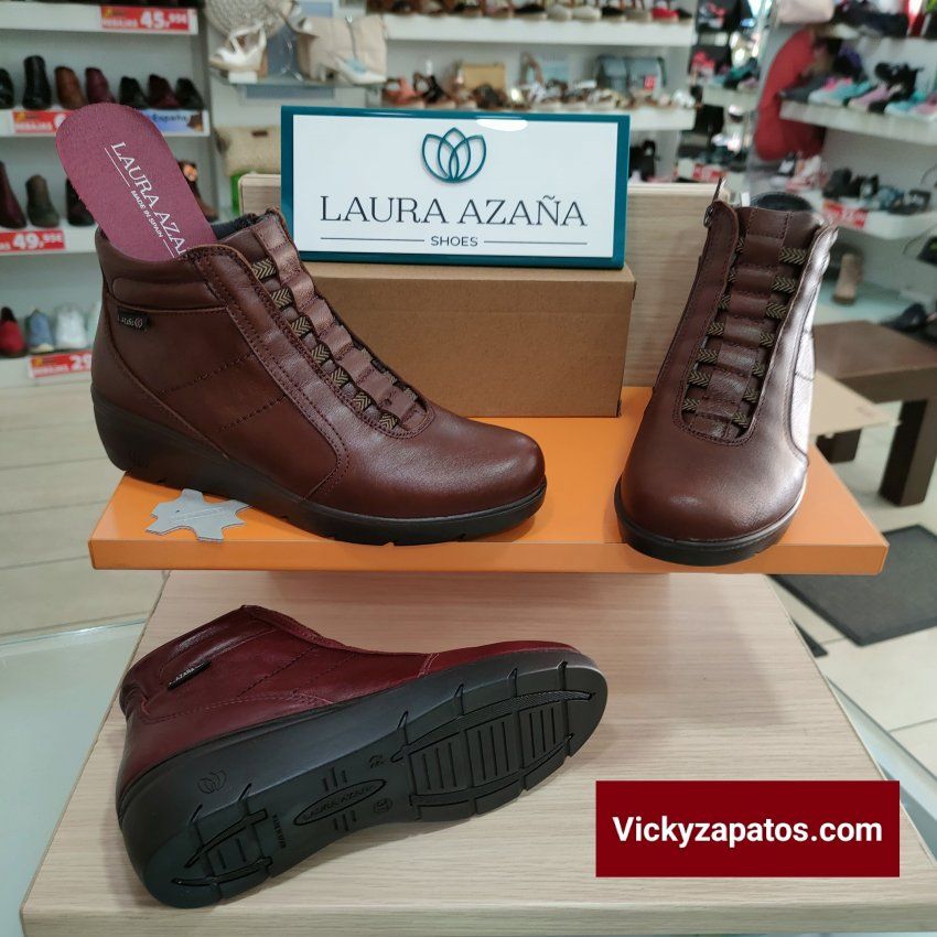 Botín Casual en Piel LAURA AZAÑA 26809 Nueva Colección Otoño Invierno 23 Hecho en España Coslada