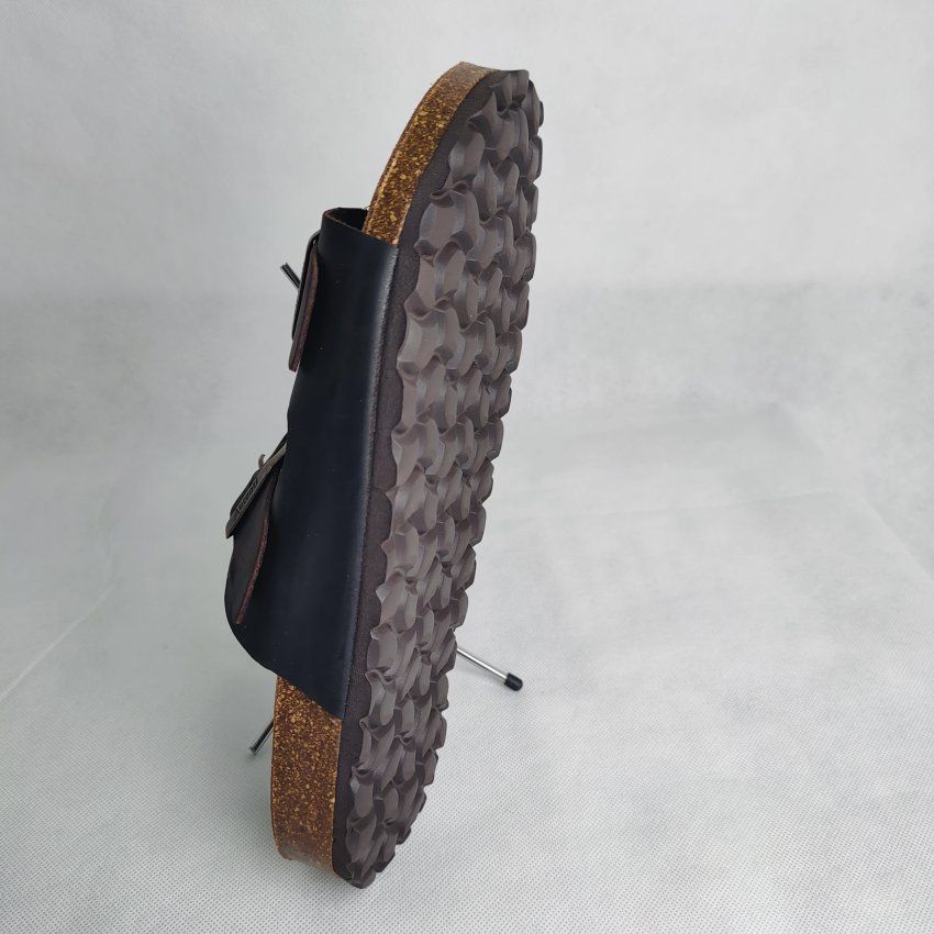 Sandalia BIO Hombre AUTENTI Serraje Marrón Dos Hebillas – Planta Anatómica Corcho Natural | VICKY Zapatos