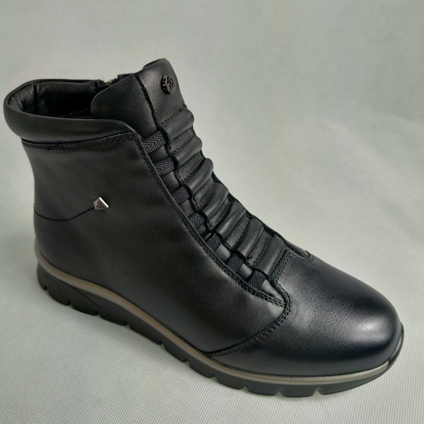 Botín Casual Mujer MANLISA 2530 Piel Napa Negro con Tachuelas