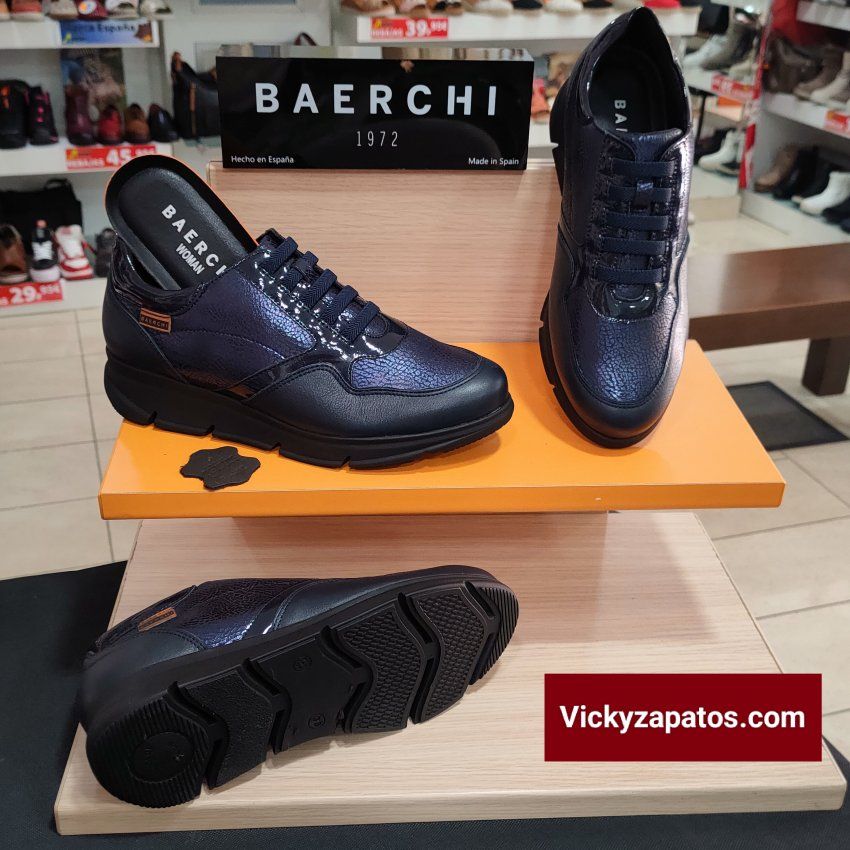 Deportivo Casual En Piel BAERCHI WOMAN 54061 Hecho en España Otoño Invierno 23