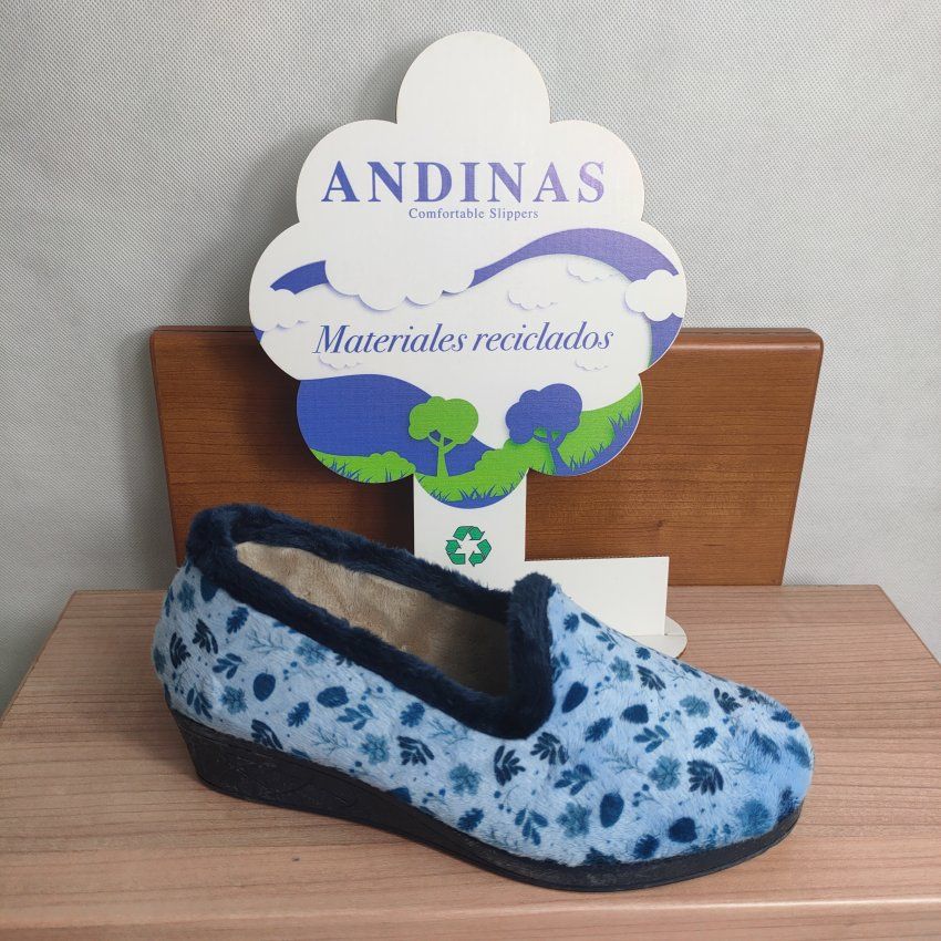 Zapatilla Mujer ANDINAS 9065 26 NUCIA Azafata con Grabado de Hojas