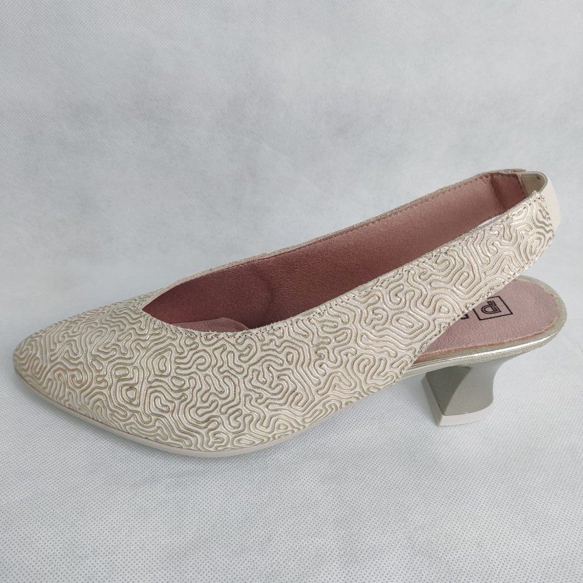 Salón de Piel Metalizada PITILLOS 11180 Tacón Medio Destalonado Hecho en España