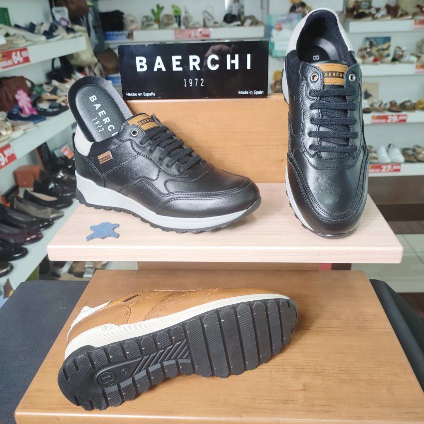 Zapato Deportivo Casual de Piel en Cuero y Negro BAERCHI 1309 PUMA | VICKYZAPATOS