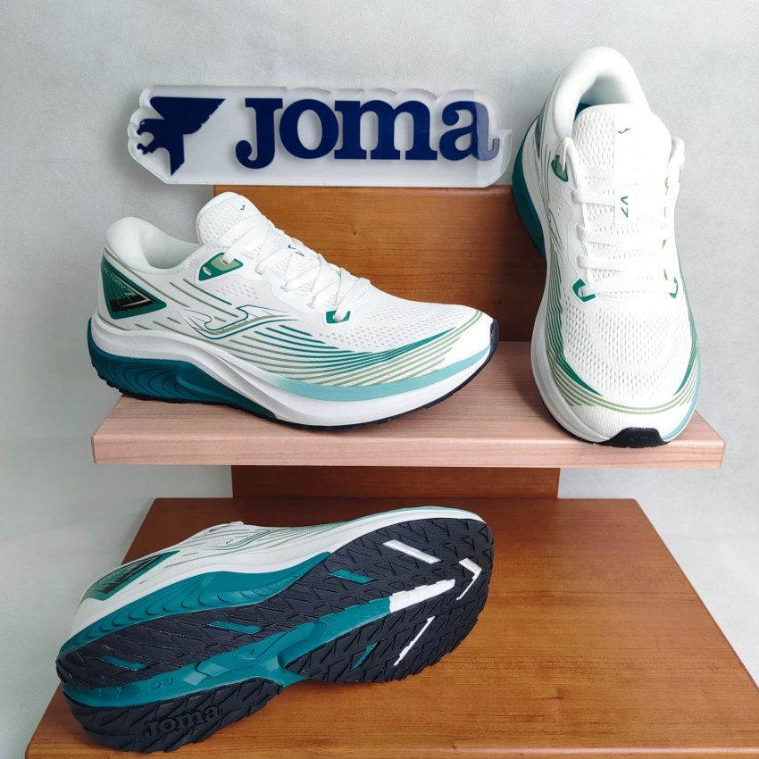 Joma Victory Men 2602 – Zapatillas de running hombre blancas con detalles verdes