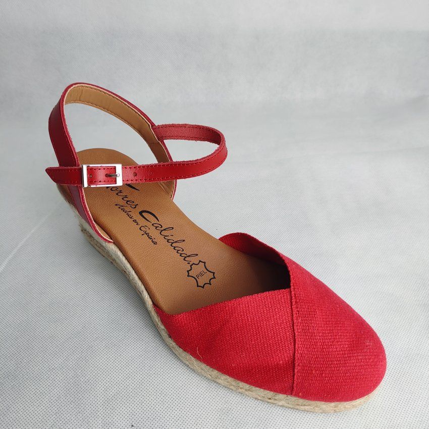 Alpargata Yute Mujer TORRES 5004 Cuña Lino Piel y Textil – Planta Gel Hechas en España