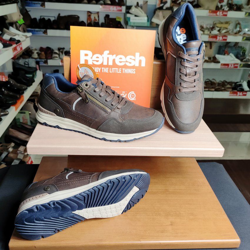 Refresh 172900 – Deportivo casual de hombre en marrón vegano con memory foam   VICKY Zapatos