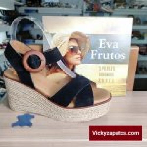 Sandalia en Piel en Cuña Alta EVA FRUTOS E21 Hechas en España