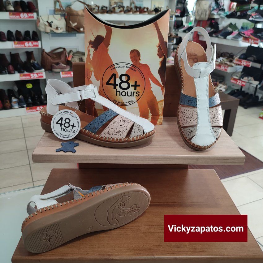Sandalia de Piel Plana Puntera y Talón Cerrado 48+Hours 414106 Hechas en España