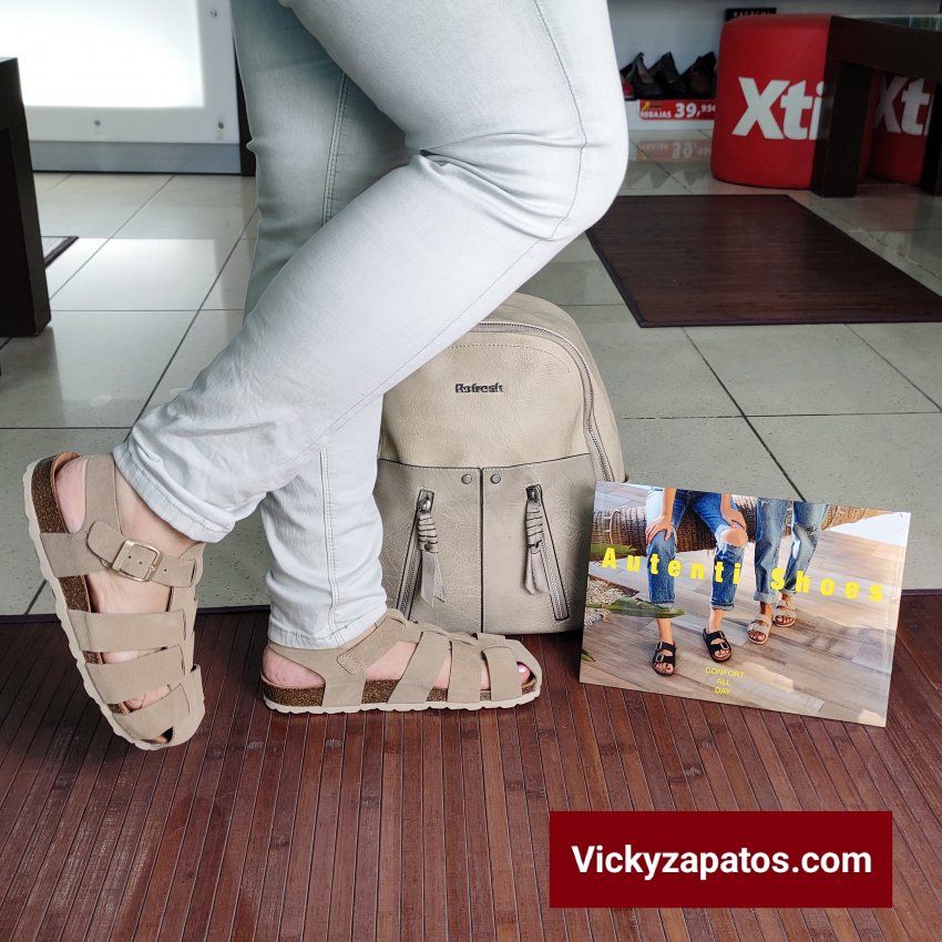 Sandalia Cangrejera AUTENTIC 15465 Piel Afelpada con Una Hebilla HECHO EN ESPAÑA