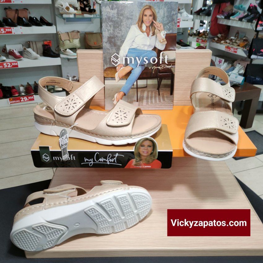 Sandalia de Velcro Adaptable y Piso Ultra Light  con Memory Foam MYSOFT 23M024 Primavera 23