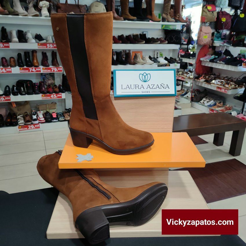 Bota de Vestir de Cremallera con Elástico de Piel Afelpada LAURA AZAÑA LA26916 Hechas en España Moda y Confort San Fernando de Henares