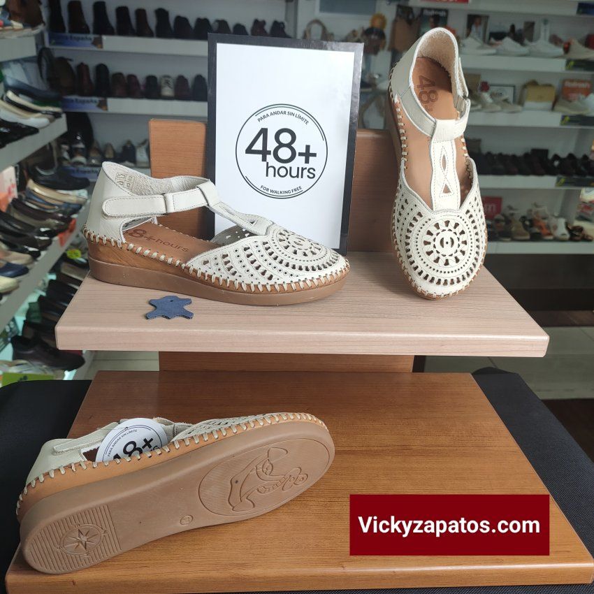 Sandalia de Piel Plana Puntera y Talón Cerrado 48+Hours 514110 Hechas en España