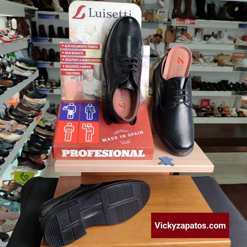 Zapato de Cordón Confort Profesional LUISETTÍ 33651 Todo Piel con Plantilla Extraíble Hecho en España