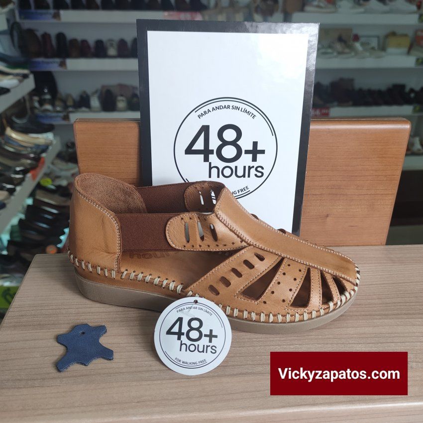 Sandalia de Piel Plana Puntera y Talón Cerrado 48+Hours 514101 Hechas en España