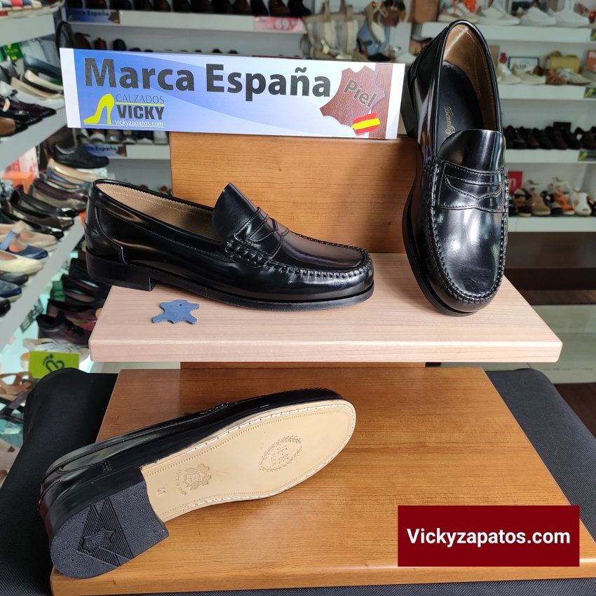 Zapato Castellano con Antifaz con Suela de Cuero y Cosido a Mano Made in Spain JE BE FLEX