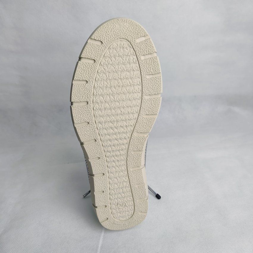 Merceditas Confort Mujer CUQUE 210 Vegano Plomo Grabado con Velcro – Memory Foam