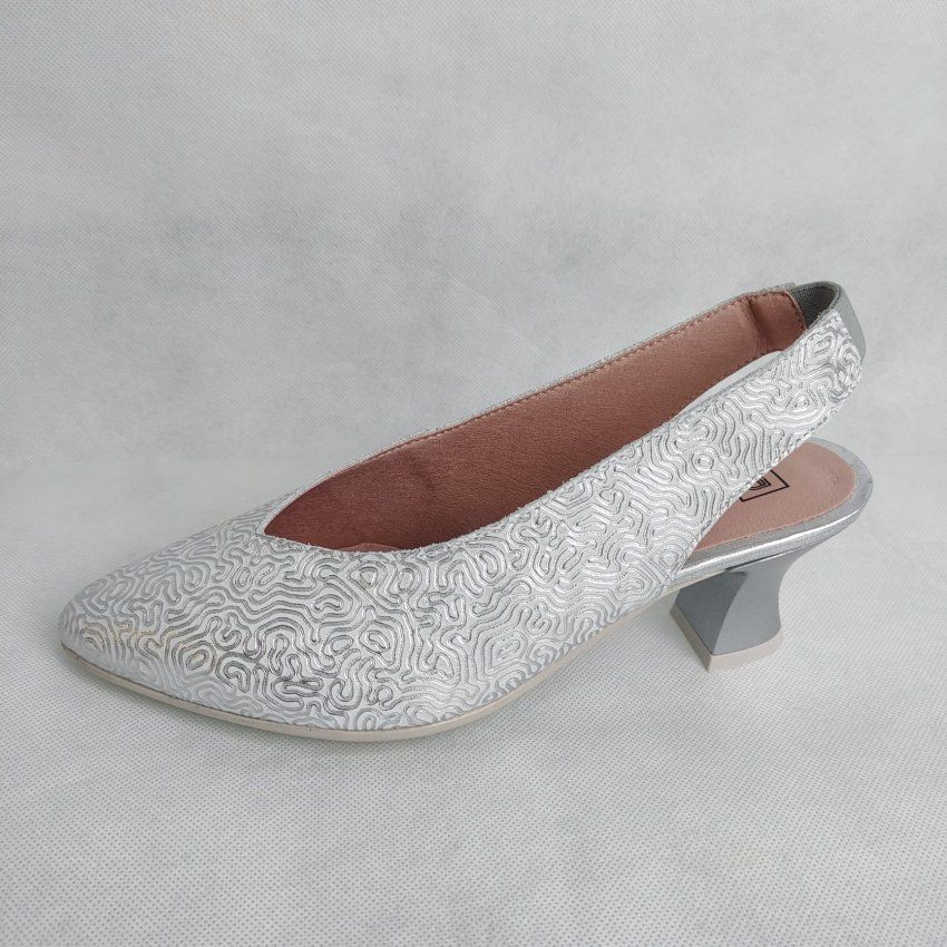 Salón de Piel Metalizada PITILLOS 11180 Tacón Medio Destalonado Hecho en España