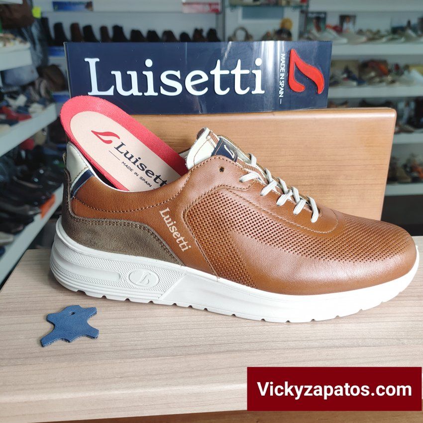 Zapato Casual con Cordón en Piel Grabada LUISETTÍ 36208 Primavera Verano Hecho en España