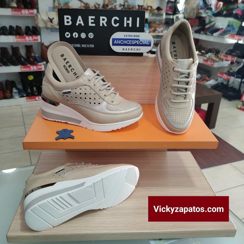 Deportivo de Cordón Casual En Piel BAERCHI WOMAN 39011 SIRI Hecho en España Primavera Verano 24