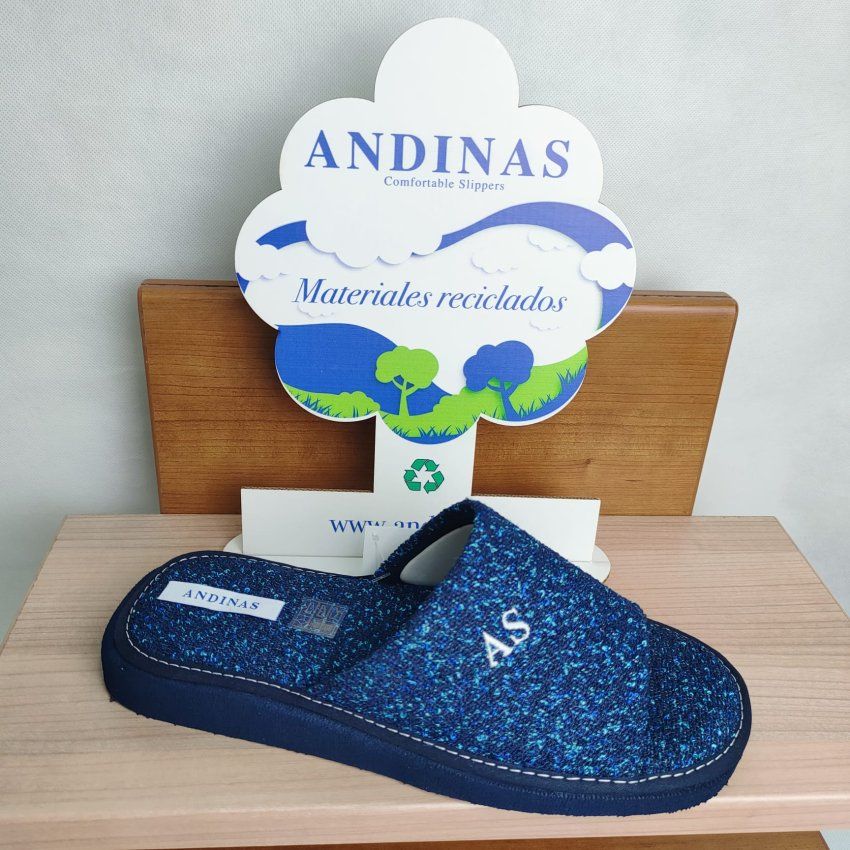 Zapatillas de Casa Hombre ANDINAS Pala Abierta Marino – Ultraligeras Hechas en España