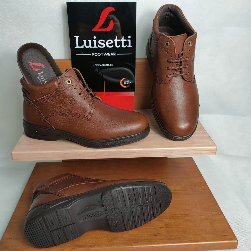 Botín Confort Hombre LUISETTÍ 37705 Piel Napa Coñac – Memory Foam y Máximo Agarre