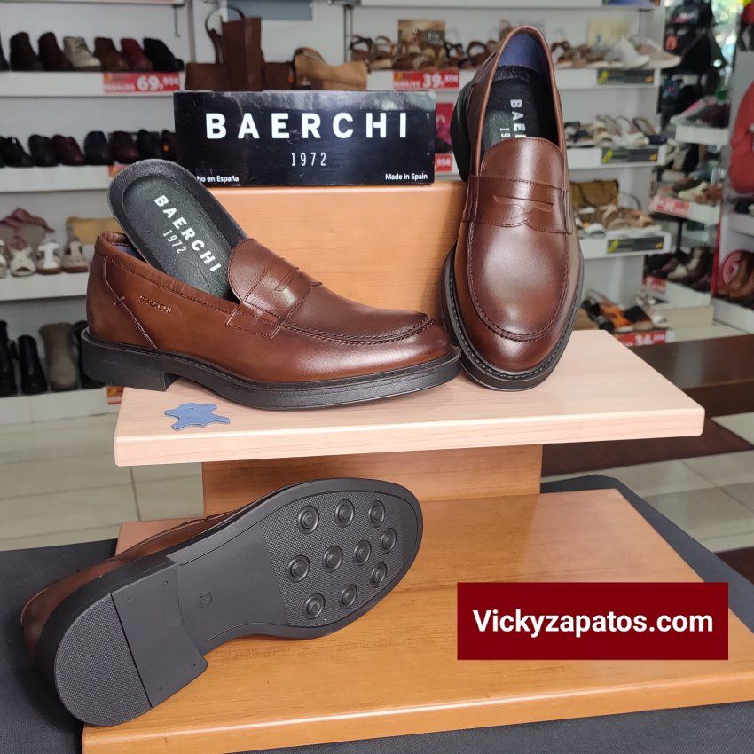 Mocasín de Piel con Antifaz BAERCHI 1161 Ancho Especial Hecho en España