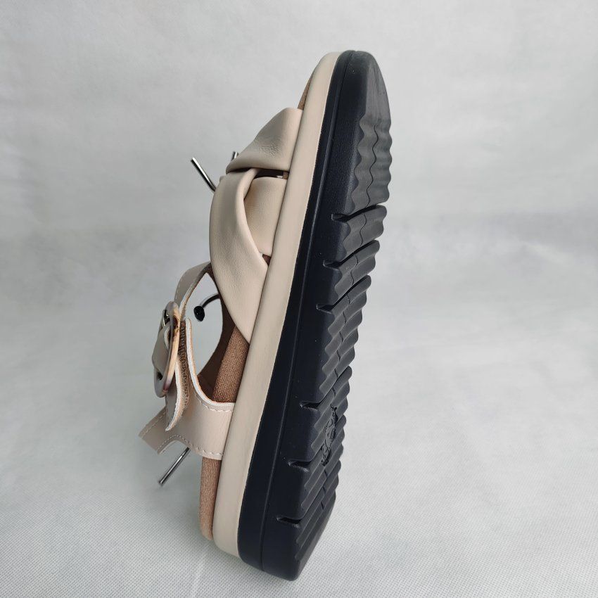 Sandalia Confort Mujer DOCTOR CUTILLAS 37151 Piel Beige con Velcro – Plantilla Extraíble y Ortopédica