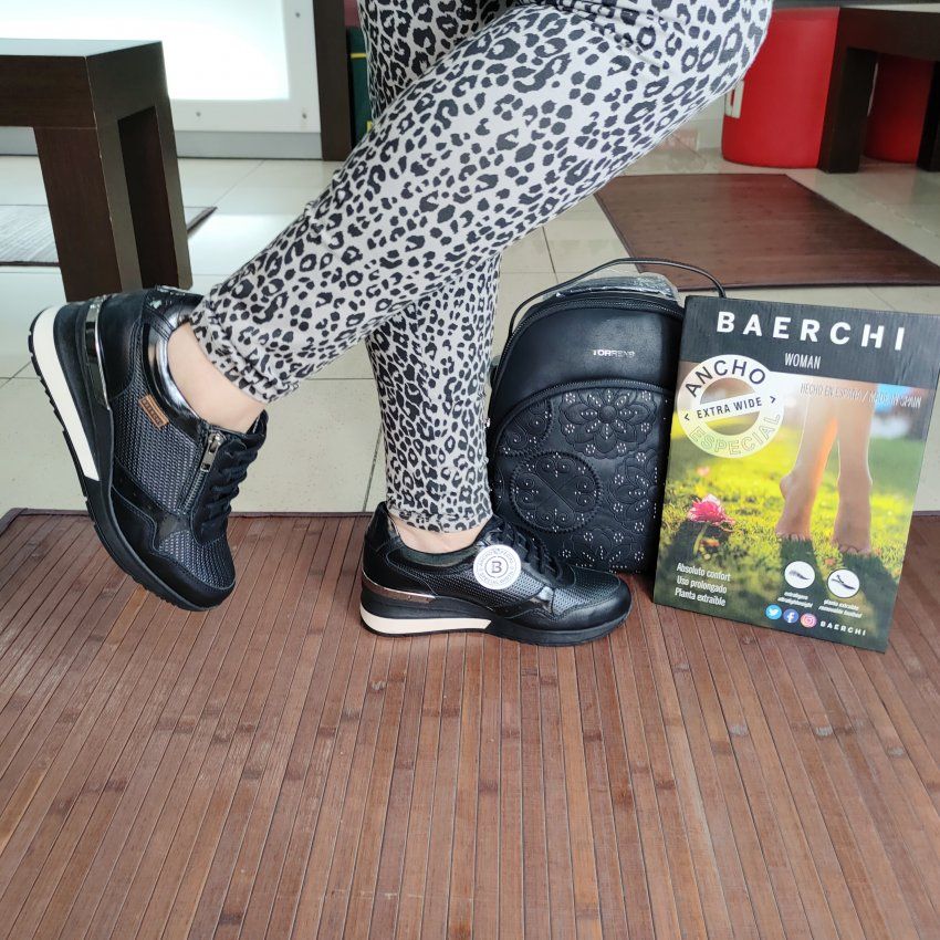 Deportivo de Cordón Casual En Piel BAERCHI WOMAN 40601 Hecho en España Nueva Colección