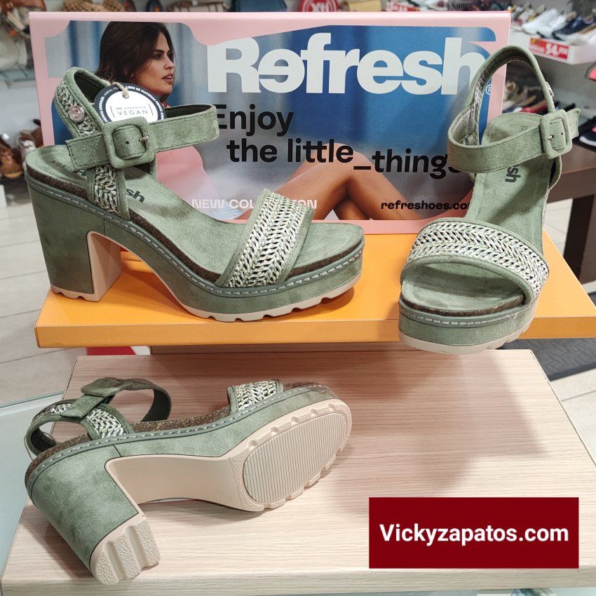 Sandalia de Rafia Con Tacón  REFRESH 79787 Primavera Verano 22 MADRID