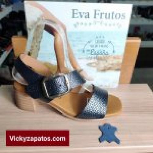 Sandalia en Piel y Planta de Gel EVA FRUTOS E26 Tacón Medio Hechas en España