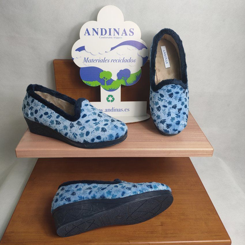 Zapatilla Mujer ANDINAS 9065 26 NUCIA Azafata con Grabado de Hojas