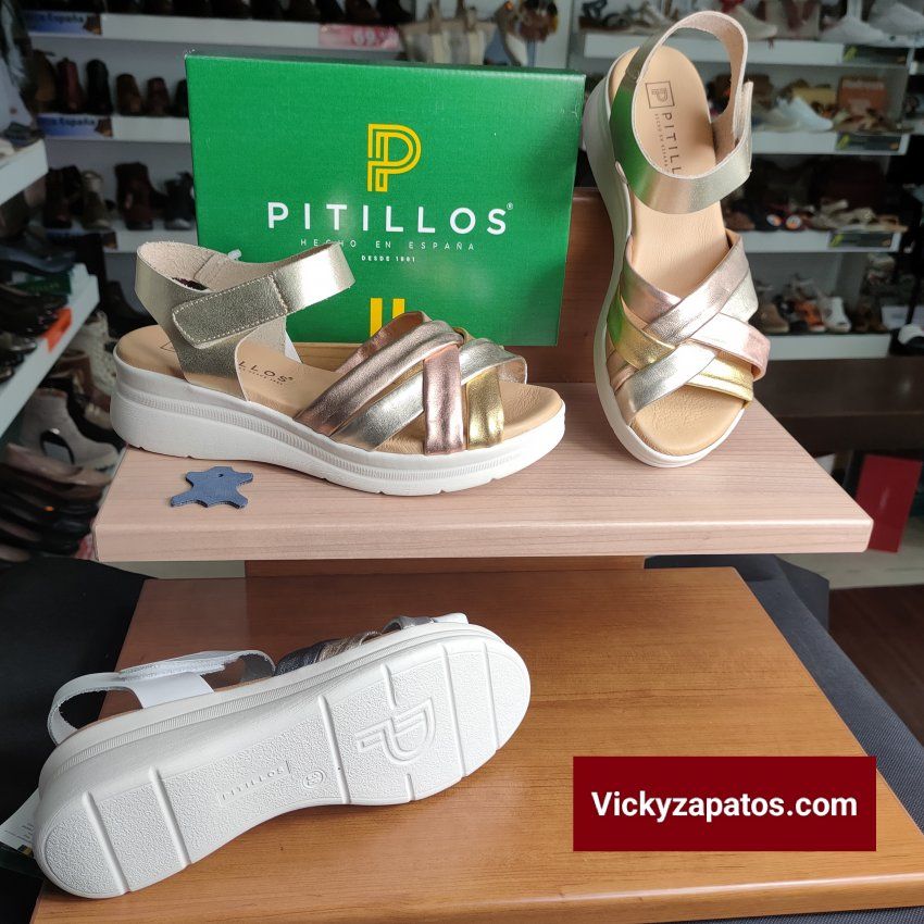 Sandalia de Piel con Tiras Tubulares PITILLOS 10610 HECHAS EN ESPAÑA