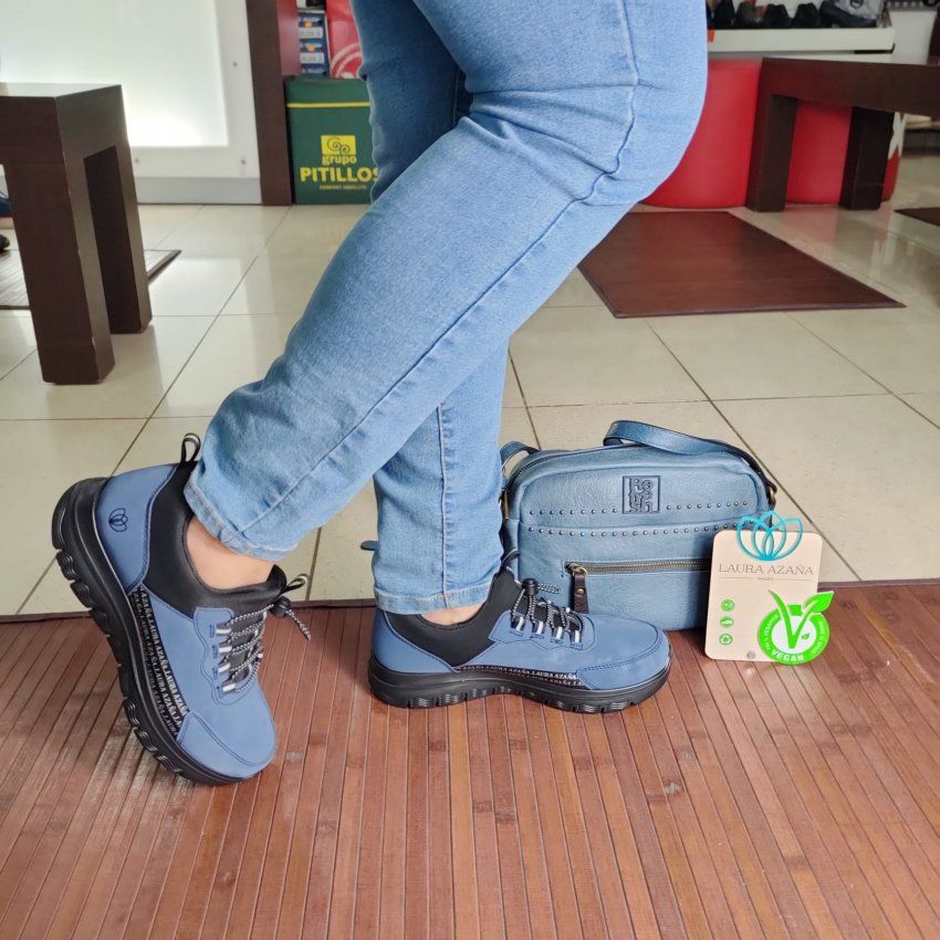 Laura Azaña 26610 – Deportivo casual vegano con cordón elástico y piso antideslizante   VICKY Zapatos
