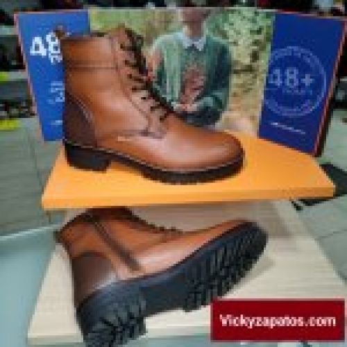 Botín de Cordón Tipo Militar en Piel Hielo Combinada Nueva Colección 48+Hours 123403 Otoño Invierno 21 Corredor del Henares