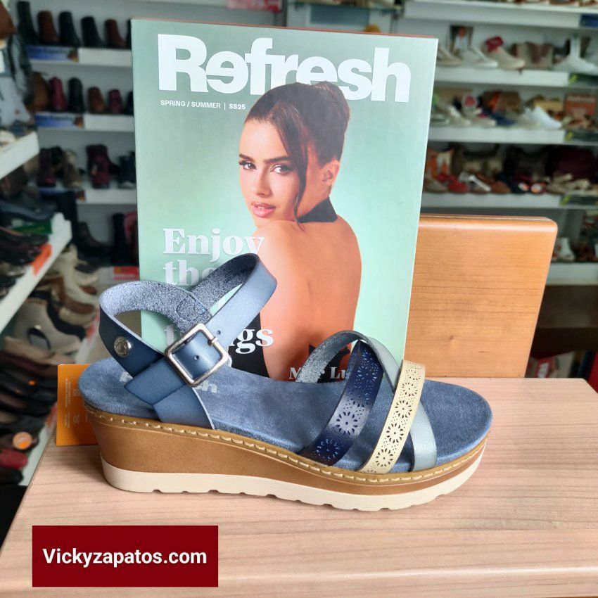 Sandalia Vegana con Planta de Gel REFRESH 172680 Cuña Media Marca España